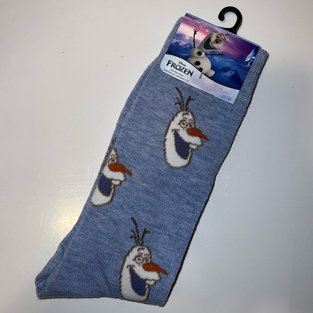 🧦 🛍️ 5/$20 - Disney Frozen Olaf Socks - Blue and White